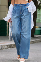 Blue Slouchy Wide Leg Jeans - ElectronX Plus