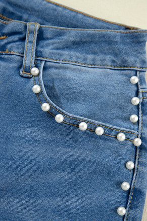 Dusk Blue Pearl Boot Cut Denim Jeans - ElectronX Plus