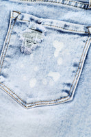 Sky Blue Distressed Bleached Denim Shorts - ElectronX Plus