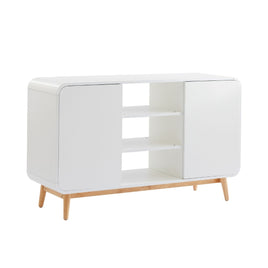 Merlin White Modern Retro Sideboard Buffet Table - ElectronX Plus