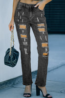 Gray Buttoned Pockets Distressed Jeans - ElectronX Plus