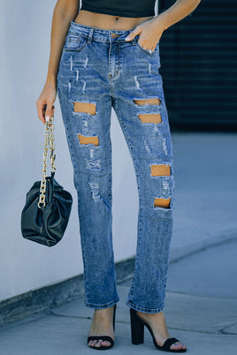 Buttoned Pockets Distressed Jeans - ElectronX Plus