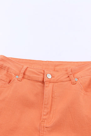 Orange Acid Wash High Waist Wide Leg Jeans - ElectronX Plus