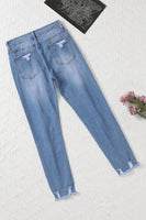 Light Blue Distressed Boyfriend Denim Pants - ElectronX Plus