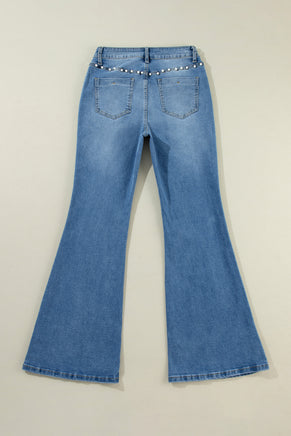 Dusk Blue Pearl Boot Cut Denim Jeans - ElectronX Plus