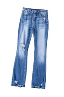 Blue Distressed Flare Jeans - ElectronX Plus