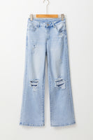 Beau Blue Vintage Light Wash Distressed Flare Jeans - ElectronX Plus