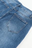 Blue High Waist Seam Stitching Pocket Flare Jeans - ElectronX Plus