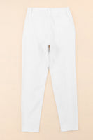 White Distressed Ripped Holes High Waist Skinny Jeans - ElectronX Plus