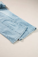 Dusk Blue Acid Wash Extra Wide Leg High Waist Long Jeans - ElectronX Plus