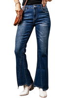 Sky Blue Medium Wash High Rise Flare Jeans - ElectronX Plus