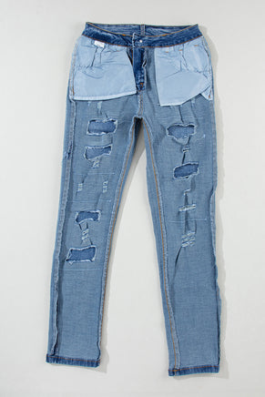 Buttoned Pockets Distressed Jeans - ElectronX Plus