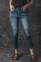 Blue Distressed Ripped Skinny Jeans - ElectronX Plus