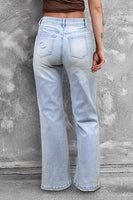 Beau Blue Vintage Light Wash Distressed Flare Jeans