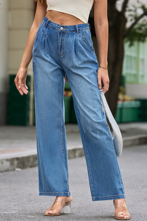 Blue Slouchy Wide Leg Jeans - ElectronX Plus