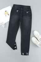 Black Distressed Boyfriend Denim Pants - ElectronX Plus