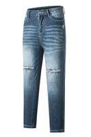 Blue Distressed Ripped Skinny Jeans - ElectronX Plus