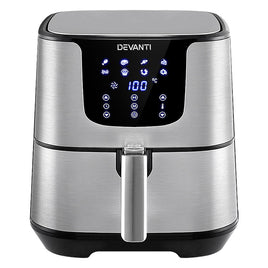 Devanti Air Fryer 7L LCD Fryers Stainless Steel - ElectronX Plus