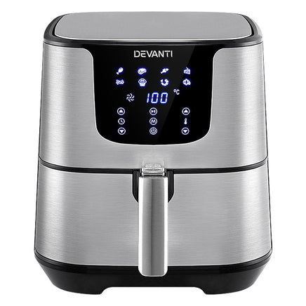 Devanti Air Fryer 7L LCD Fryers Stainless Steel - ElectronX Plus