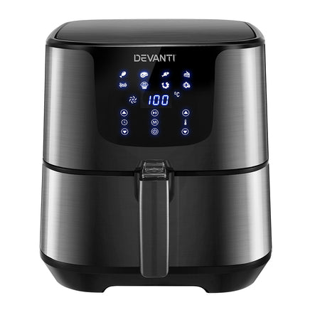 Devanti Air Fryer 7L LCD Fryers Black - ElectronX Plus