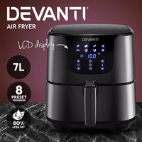 Devanti Air Fryer 7L LCD Fryers Black - ElectronX Plus