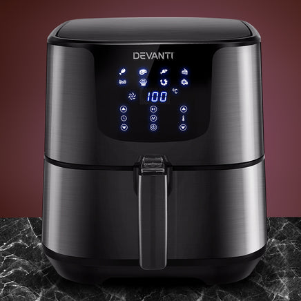 Devanti Air Fryer 7L LCD Fryers Black - ElectronX Plus