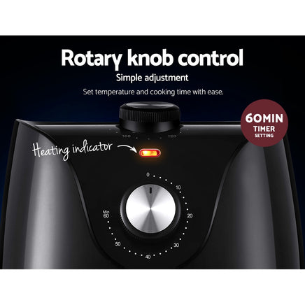 Devanti Air Fryer 2.5L Knob Fryers - ElectronX Plus