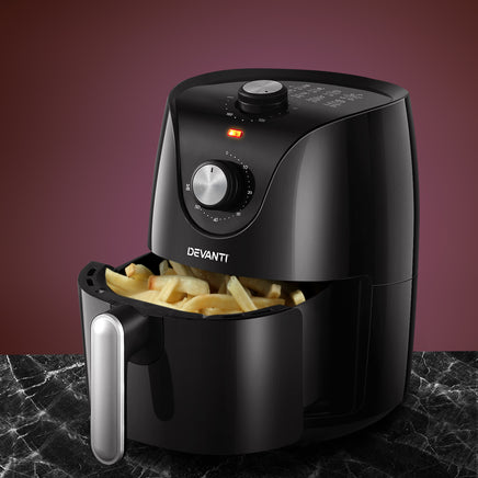 Devanti Air Fryer 2.5L Knob Fryers - ElectronX Plus