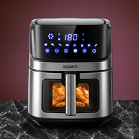 Devanti Air Fryer 6.5L LCD Fryers Clear Window - ElectronX Plus