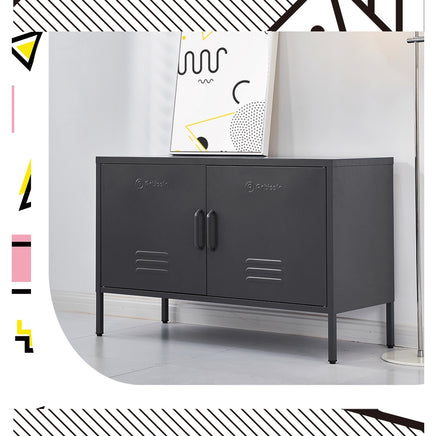 ArtissIn Buffet Sideboard Metal Cabinet - BASE Charcoal - ElectronX Plus