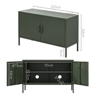 ArtissIn Buffet Sideboard Metal Cabinet - BASE Green - ElectronX Plus