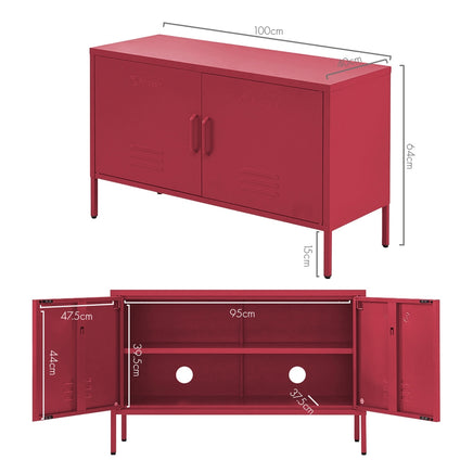 ArtissIn Buffet Sideboard Metal Cabinet - BASE Pink - ElectronX Plus