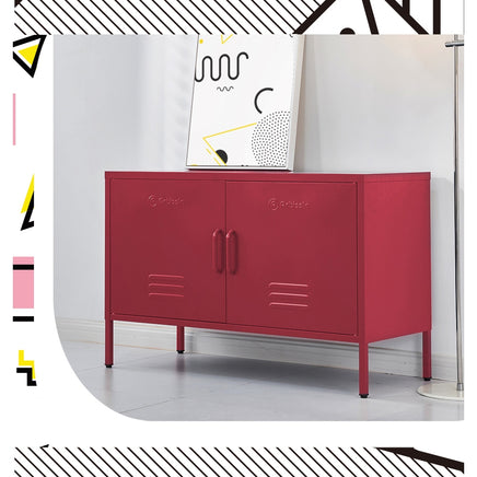 ArtissIn Buffet Sideboard Metal Cabinet - BASE Pink - ElectronX Plus