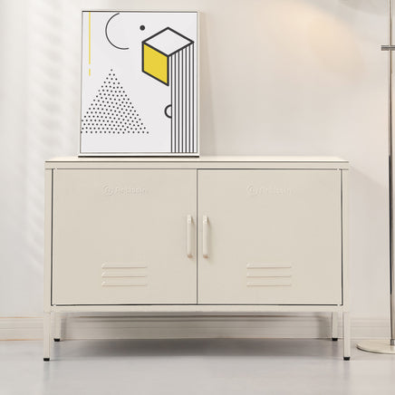 ArtissIn Buffet Sideboard Metal Cabinet - BASE White - ElectronX Plus