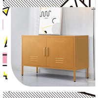 ArtissIn Buffet Sideboard Metal Cabinet - BASE Yellow - ElectronX Plus