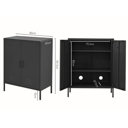 ArtissIn Buffet Sideboard Metal Cabinet - SWEETHEART Charcoal - ElectronX Plus