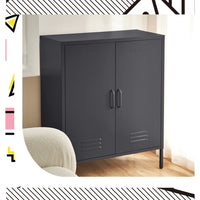 ArtissIn Buffet Sideboard Metal Cabinet - SWEETHEART Charcoal - ElectronX Plus