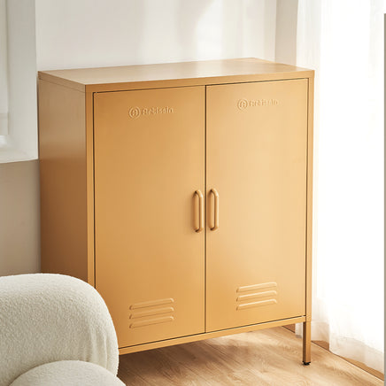 ArtissIn Buffet Sideboard Metal Cabinet - SWEETHEART Yellow - ElectronX Plus