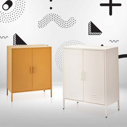 ArtissIn Buffet Sideboard Metal Cabinet - SWEETHEART Yellow - ElectronX Plus