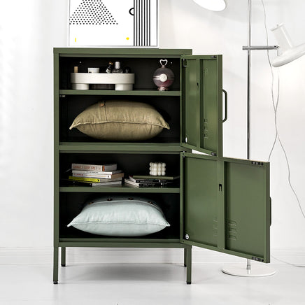 ArtissIn Buffet Sideboard Metal Cabinet - DOUBLE Green - ElectronX Plus