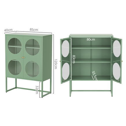 ArtissIn Buffet Sideboard Metal Cabinet - ELLA Green - ElectronX Plus