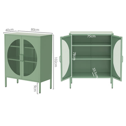 ArtissIn Buffet Sideboard Metal Cabinet - ELSA Green - ElectronX Plus