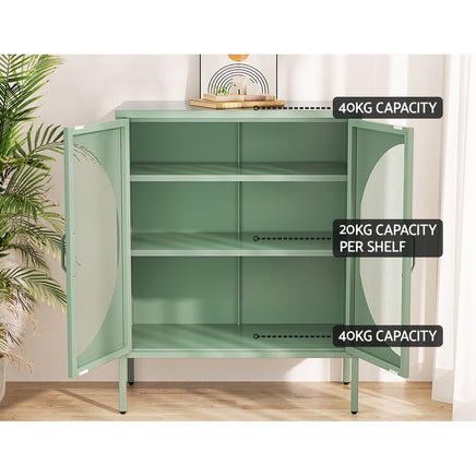 ArtissIn Buffet Sideboard Metal Cabinet - ELSA Green - ElectronX Plus