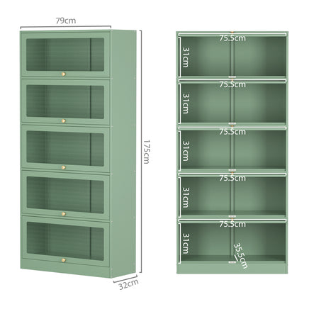 ArtissIn Buffet Sideboard Cupboard Cabinet Storage Mesh Doors Metal Green ELIA - ElectronX Plus