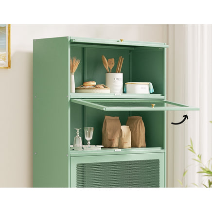 ArtissIn Buffet Sideboard Cupboard Cabinet Storage Mesh Doors Metal Green ELIA - ElectronX Plus