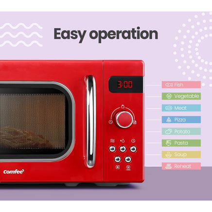 Comfee 20L Microwave Oven 800W Red - ElectronX Plus