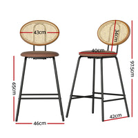 Artiss 2x Bar Stools PU Leather Stools Brown - ElectronX Plus