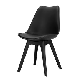 Artiss Dining Chairs Set of 4 Leather Plastic DSW Replica Black - ElectronX Plus