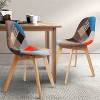 Artiss Dining Chairs Set of 2 Fabric Retro Replica DSW - ElectronX Plus