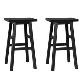 Artiss Bar Stools Kitchen Counter Stools Wooden Chairs Black x2 - ElectronX Plus